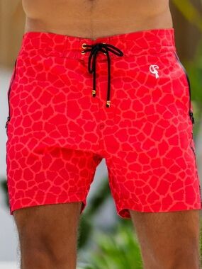 Tucann - Men's Premium Swim Shorts Mirage Red - 5"